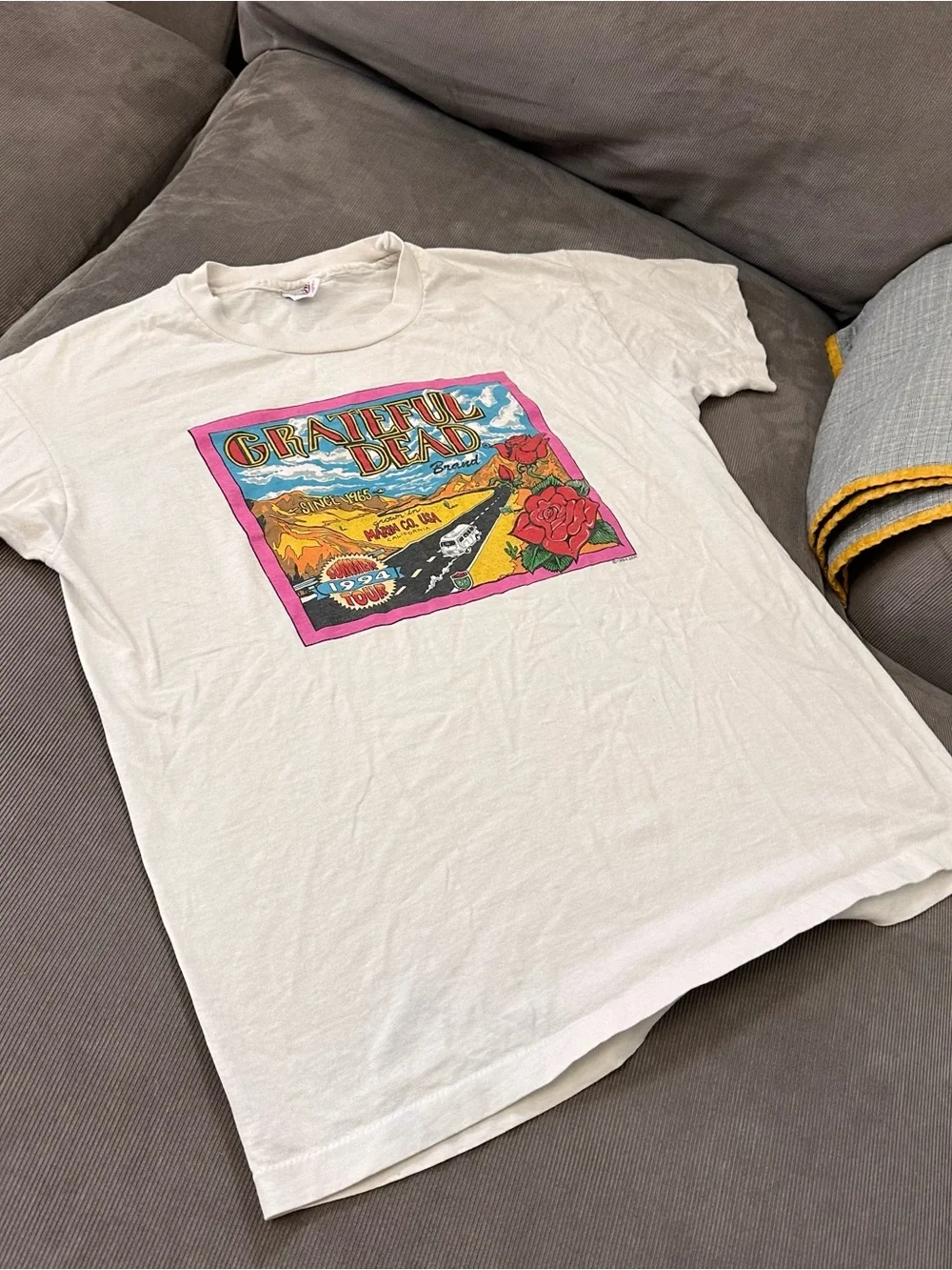 Rare Grateful Dead Summer Summer Tour 1994 Route 66 Anvil Shirt - Stained